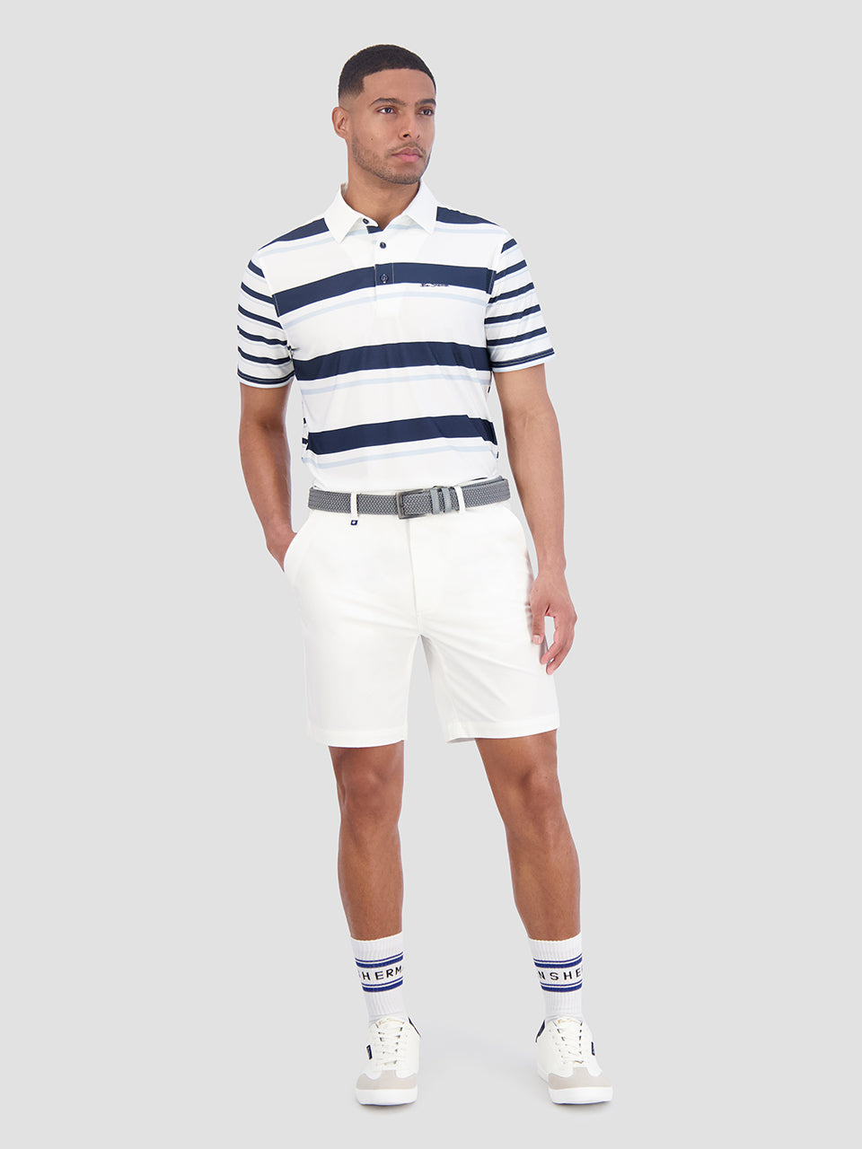 Polos Ben Sherman Mixed Mod Stripes Tech Jersey Sports Fit Bleu | ELY-72184165